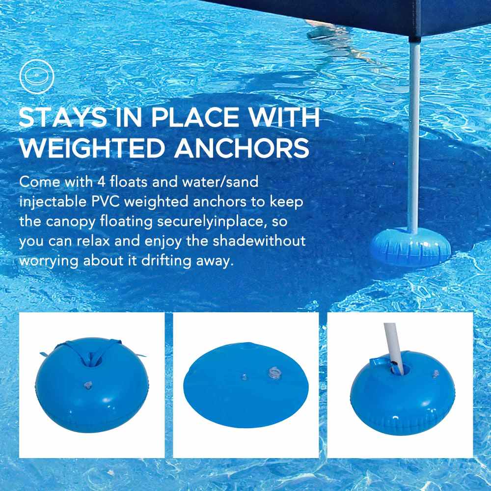 Aquasis Floating Pool Gazebo, 10x10 - Deep Navy - Image 5