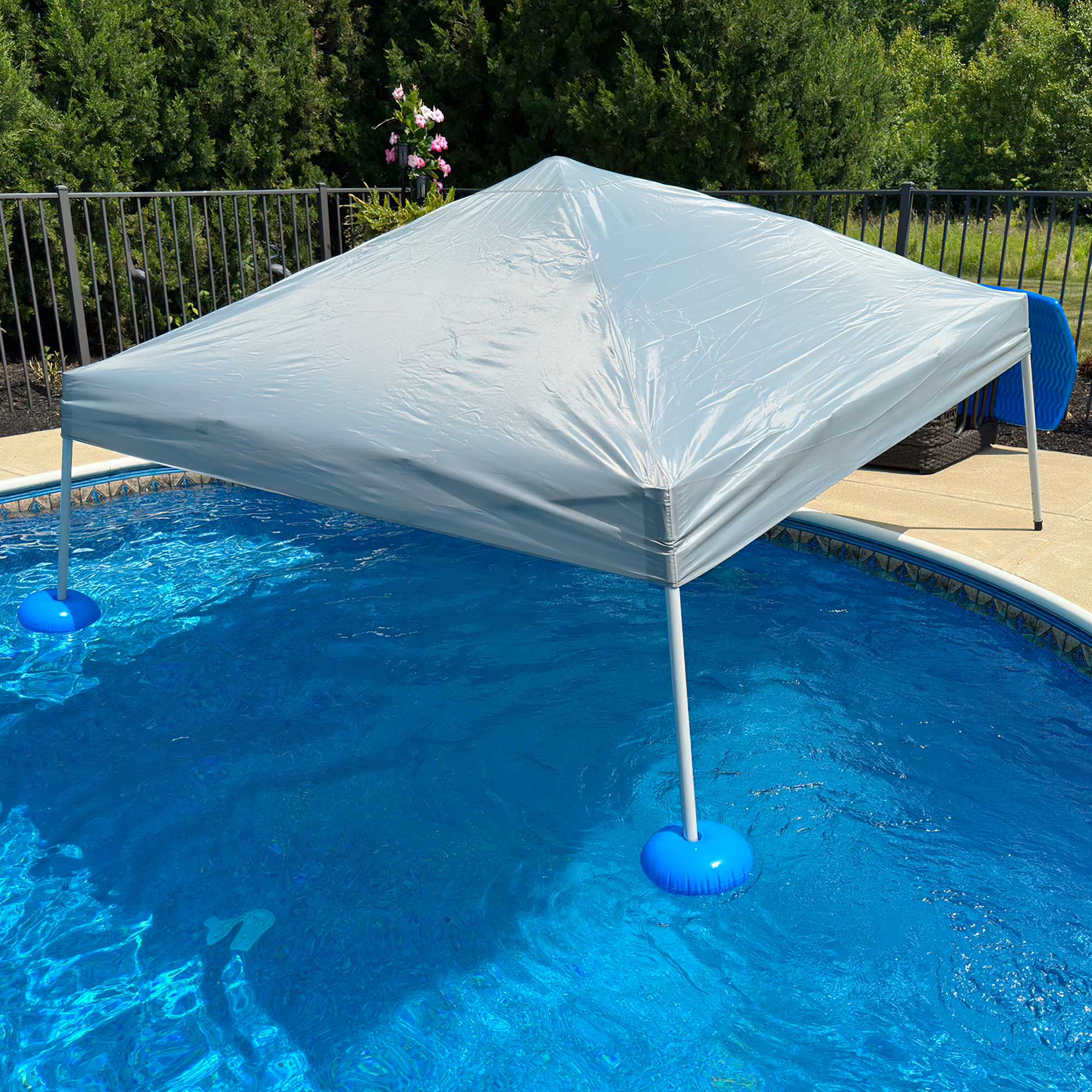 Aquasis Floating Pool Gazebo, 10x10 - Anchor Gray