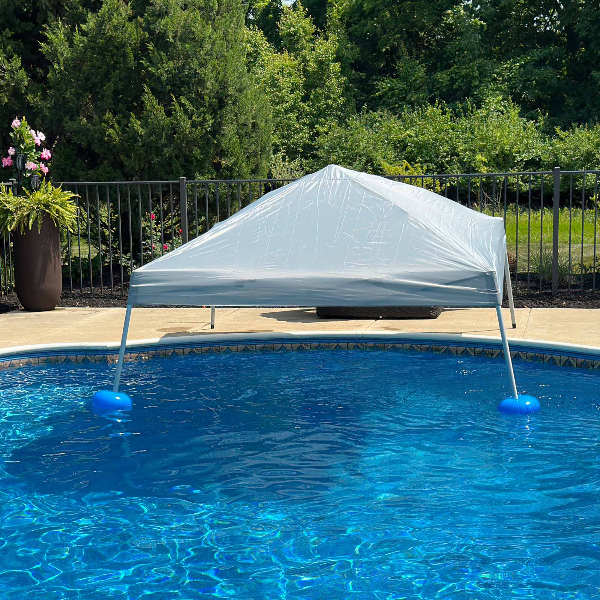 Aquasis Floating Pool Gazebo, 10x10 - Anchor Gray - Image 10
