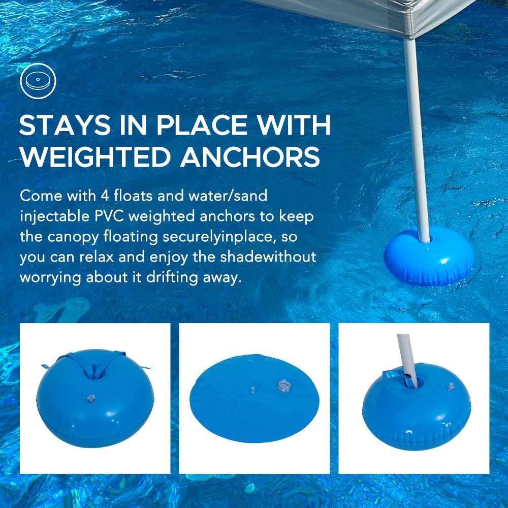 Aquasis Floating Pool Gazebo, 10x10 - Anchor Gray - Image 5