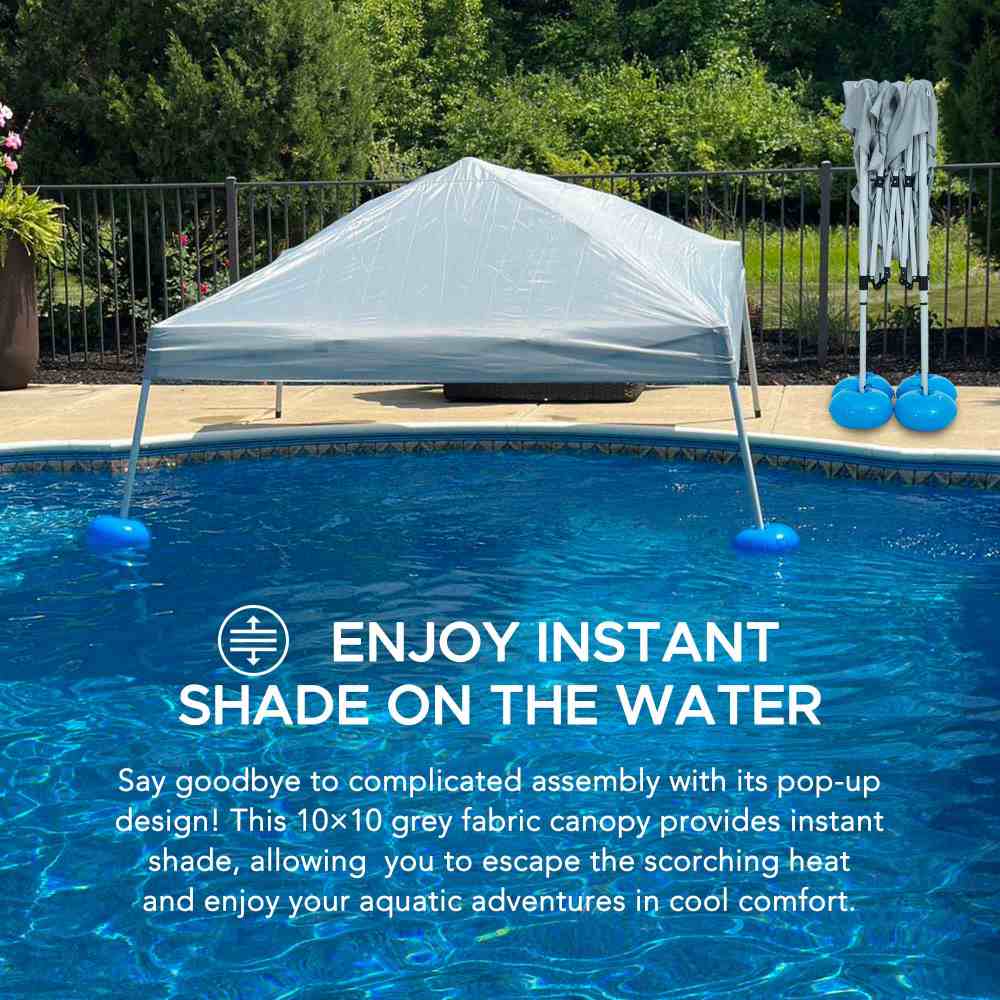 Aquasis Floating Pool Gazebo, 10x10 - Anchor Gray - Image 9