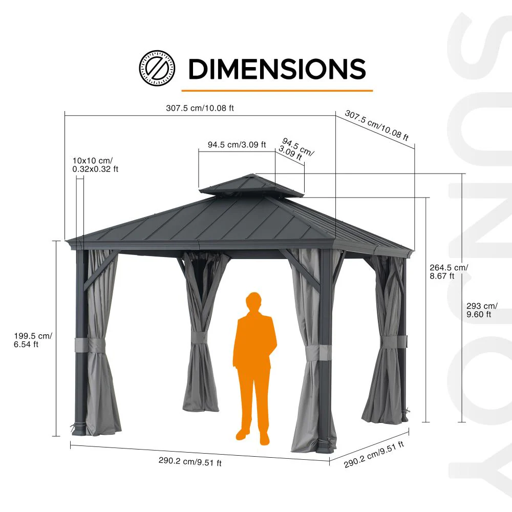 Summit Minimalist Aluminum Gazebo, 10x10 - Image 3