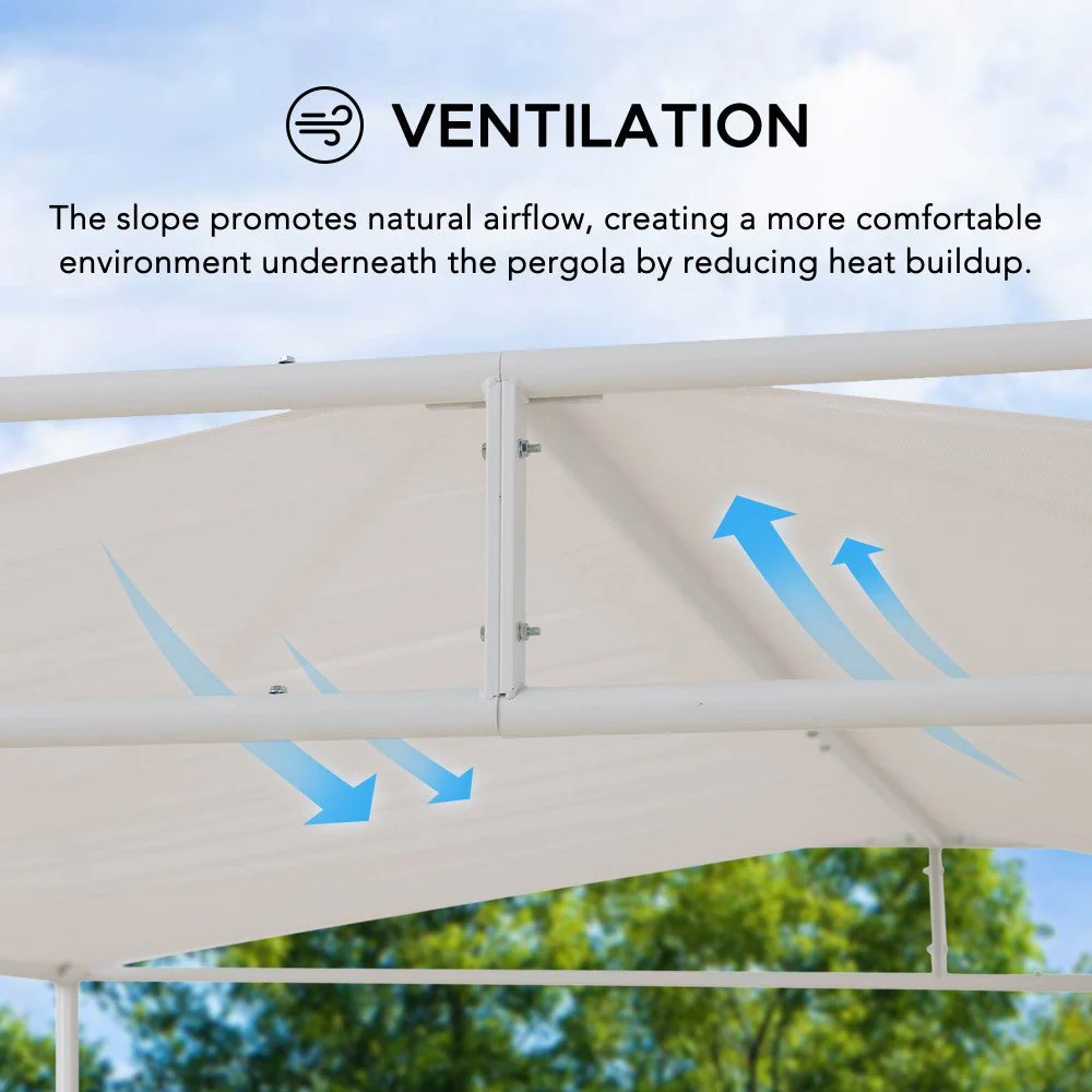 Darkeford Sling Canopy Metal Pergola 10' x 10' - White - Image 4