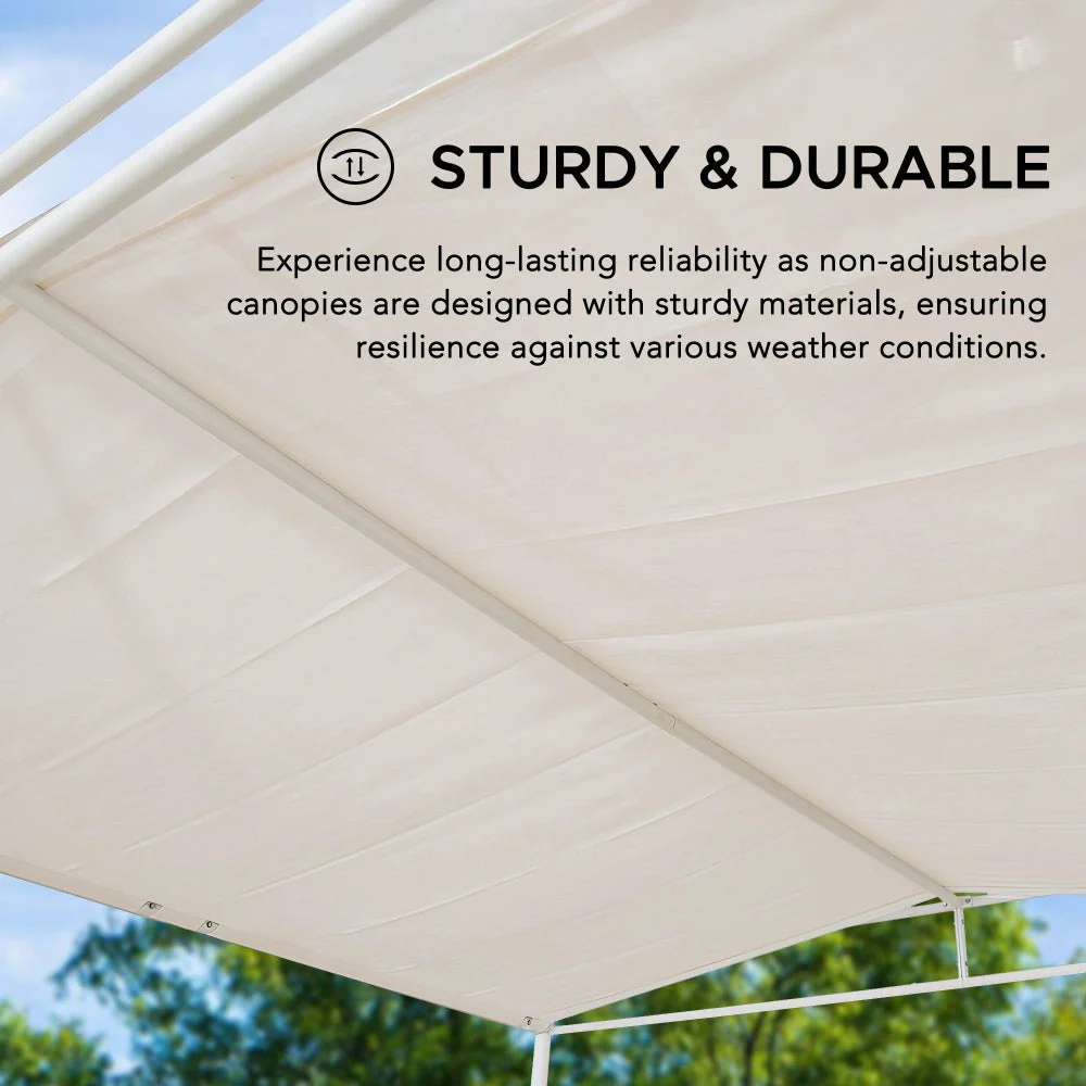 Darkeford Sling Canopy Metal Pergola 10' x 10' - White - Image 7