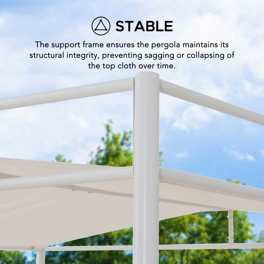Darkeford Sling Canopy Metal Pergola 10' x 10' - White - Image 8