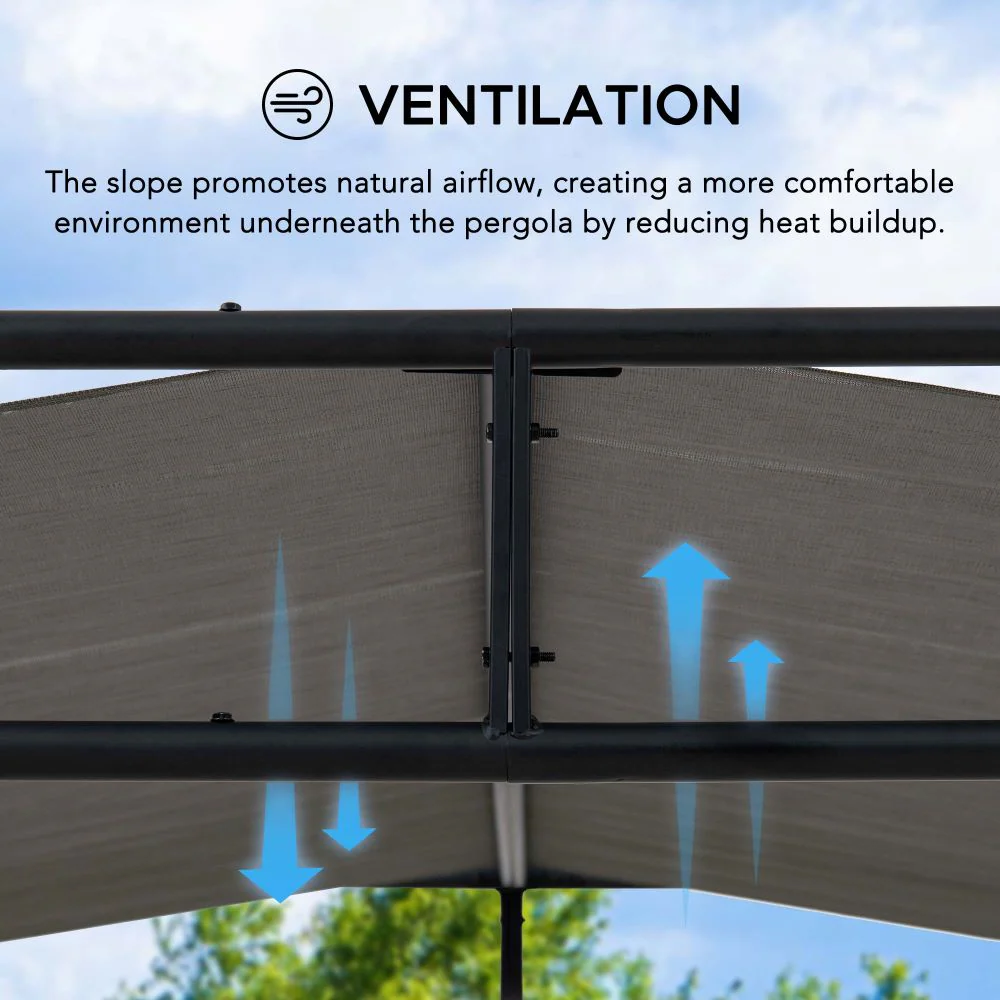 Darkeford Sling Canopy Pergola 10' x 10' - Shadow Black - Image 4