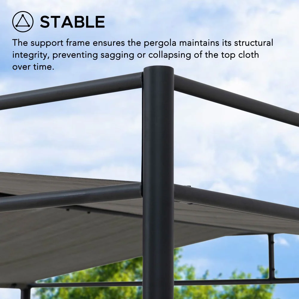 Darkeford Sling Canopy Pergola 10' x 10' - Shadow Black - Image 8