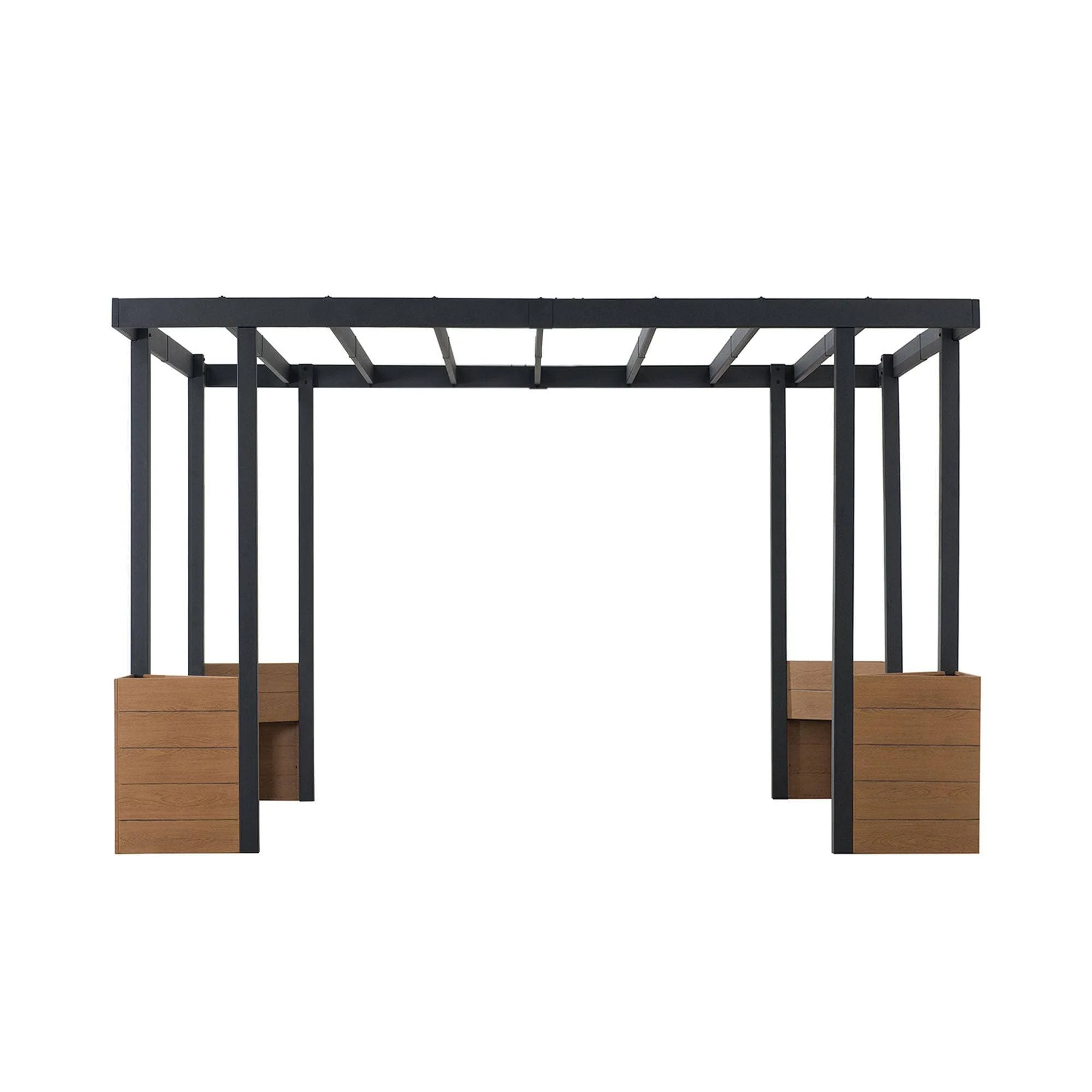 Modern Planter Pergola 10' x 12' - Matte Black - Image 10