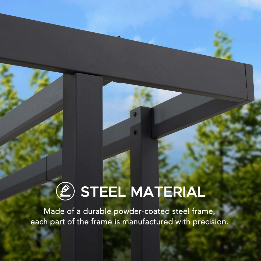 Modern Planter Pergola 10' x 12' - Matte Black - Image 6