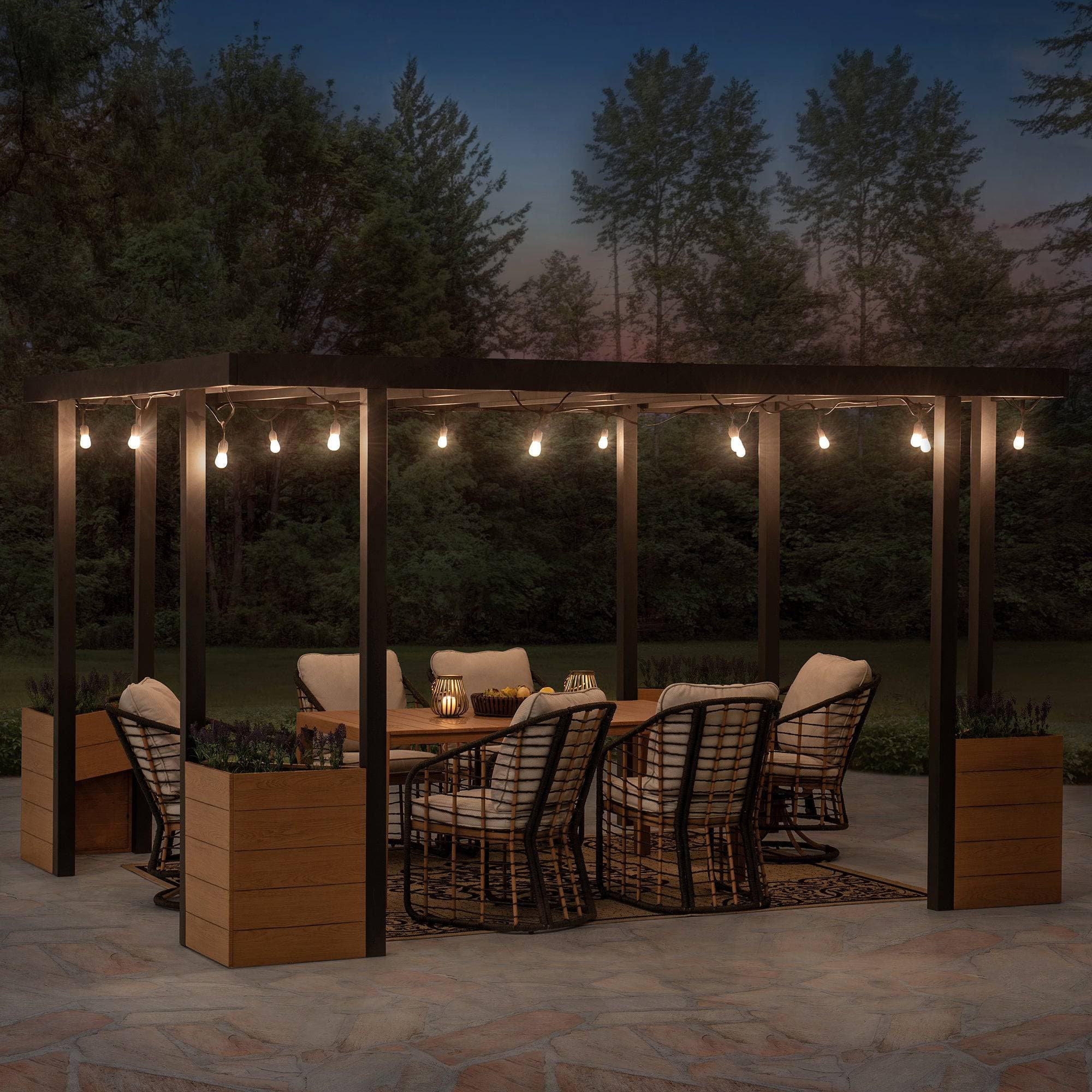 Modern Planter Pergola 10' x 12' - Matte Black - Image 9