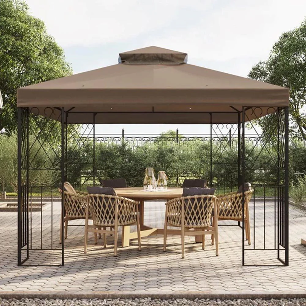 Solis Horizon Double-Tier Soft-Top Gazebo 10' x 12' - Desert Khaki - Image 12