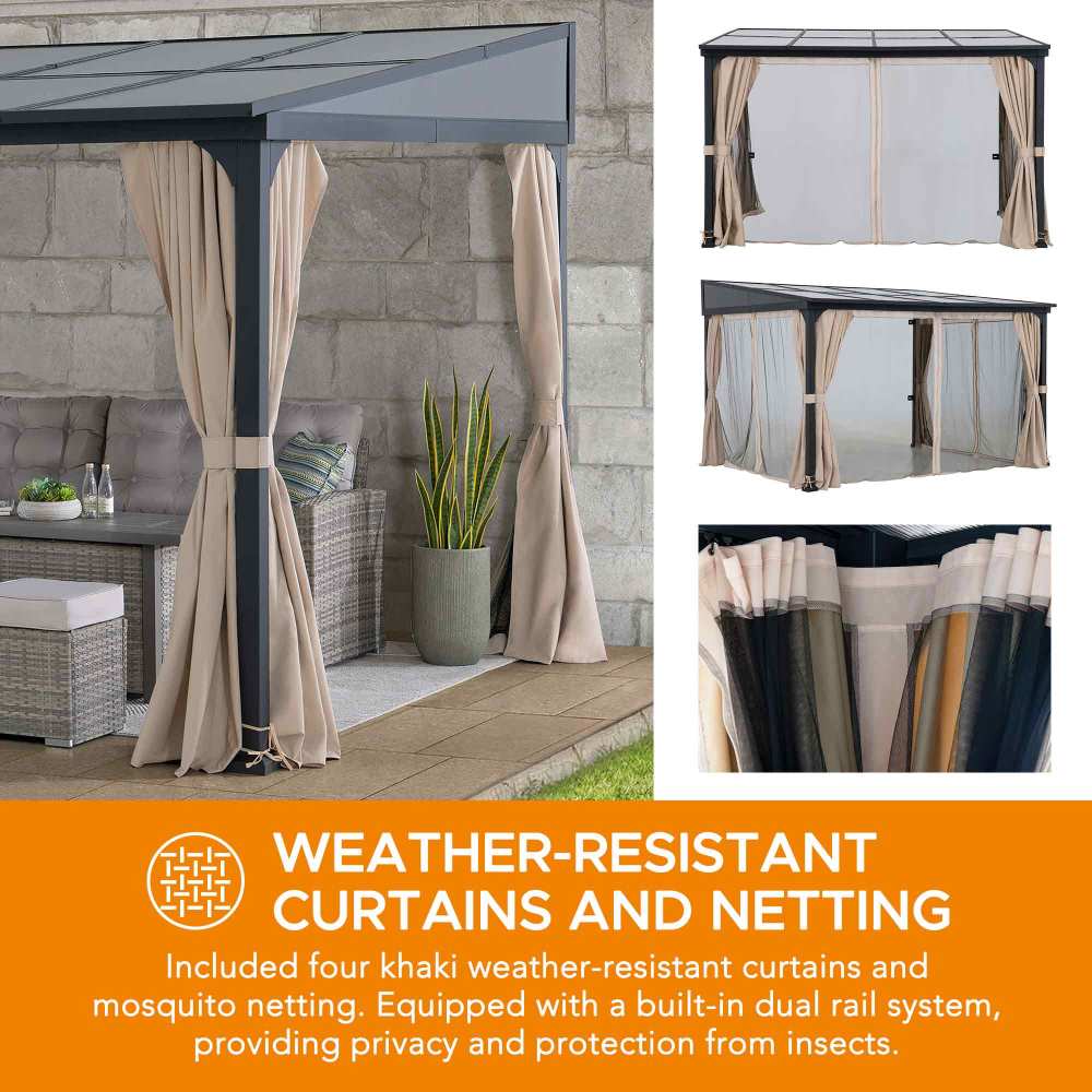Vista PC-Roof Wall-Mounted Gazebo, 10x12 - Image 5