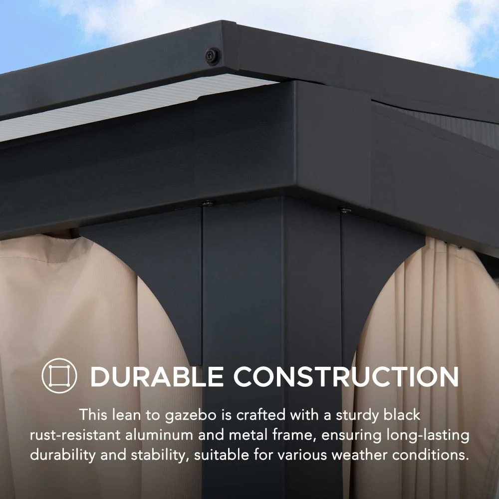 Vista PC-Roof Wall-Mounted Gazebo, 10x12 - Image 6