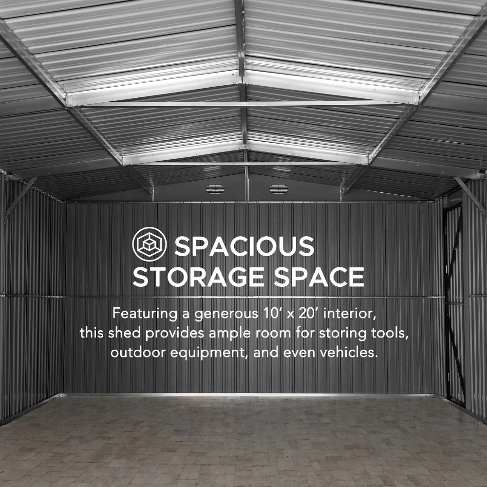 Fortress Secure Storage Shed - Dark Gray, 10x20 - Image 10