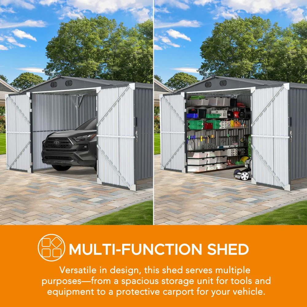 Fortress Secure Storage Shed - Dark Gray, 10x20 - Image 6