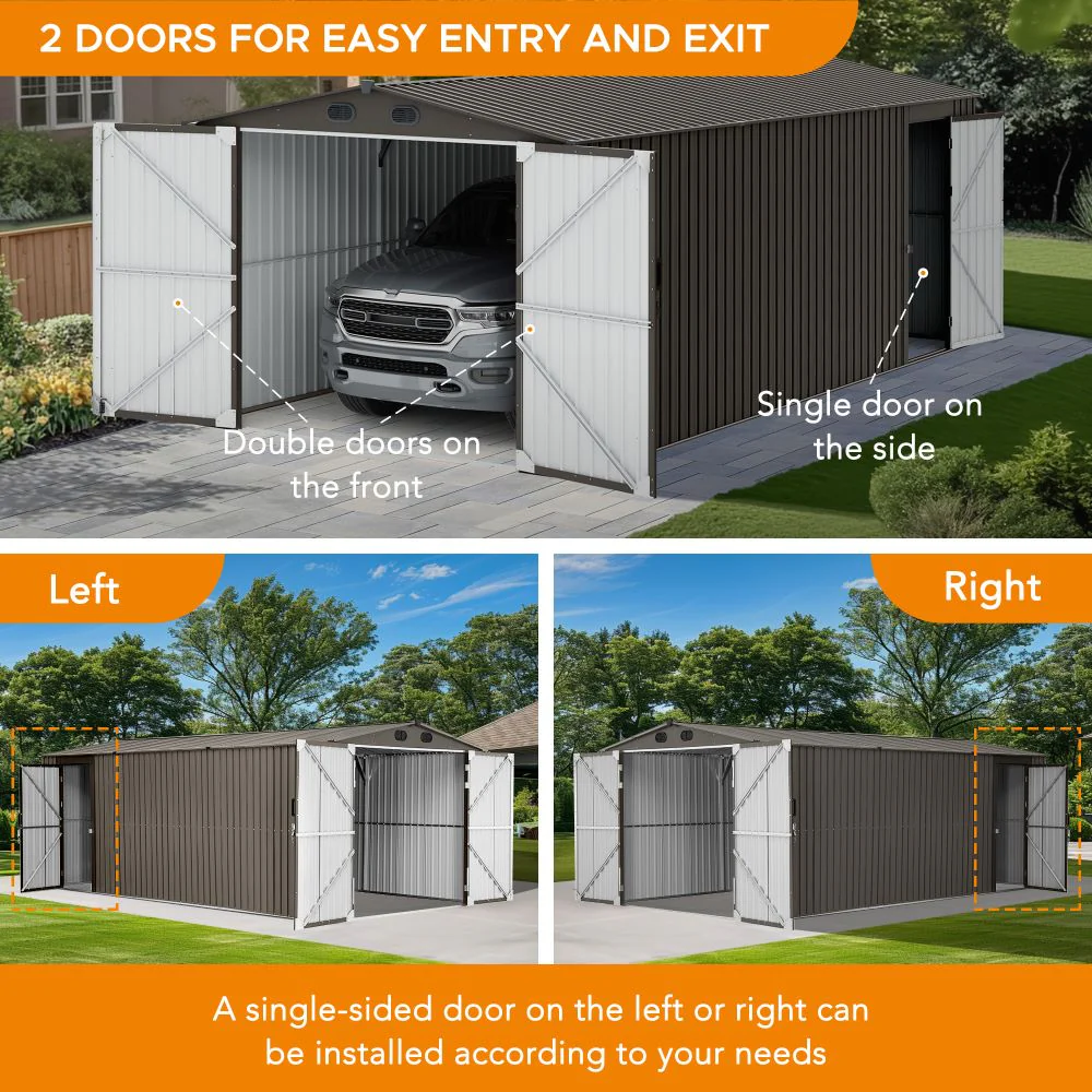 Fortress Secure Storage Shed - Light Gray, 10x20 - Image 4