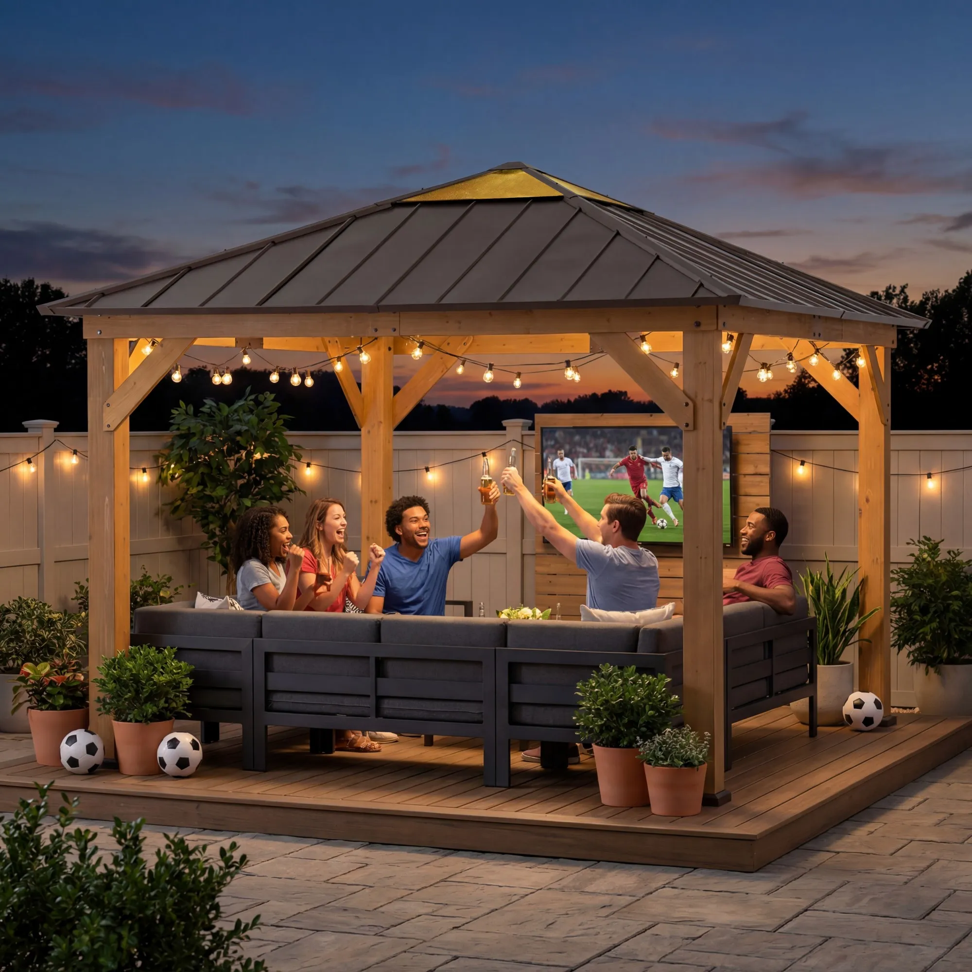 Antrim Skylight Cedar Gazebo, 11x11
