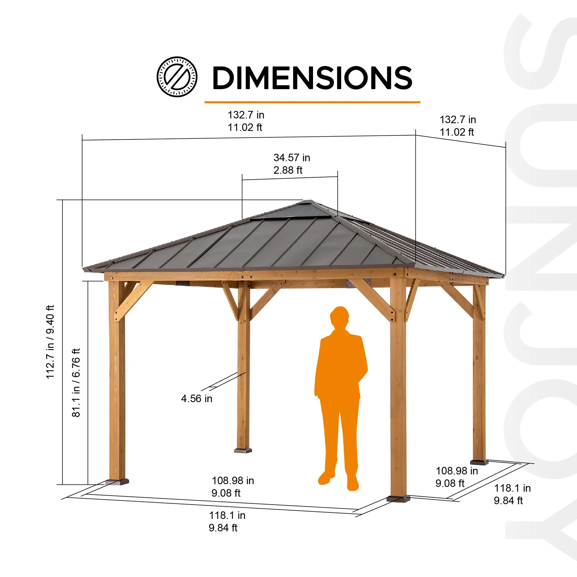 Antrim Skylight Cedar Gazebo, 11x11 - Image 3