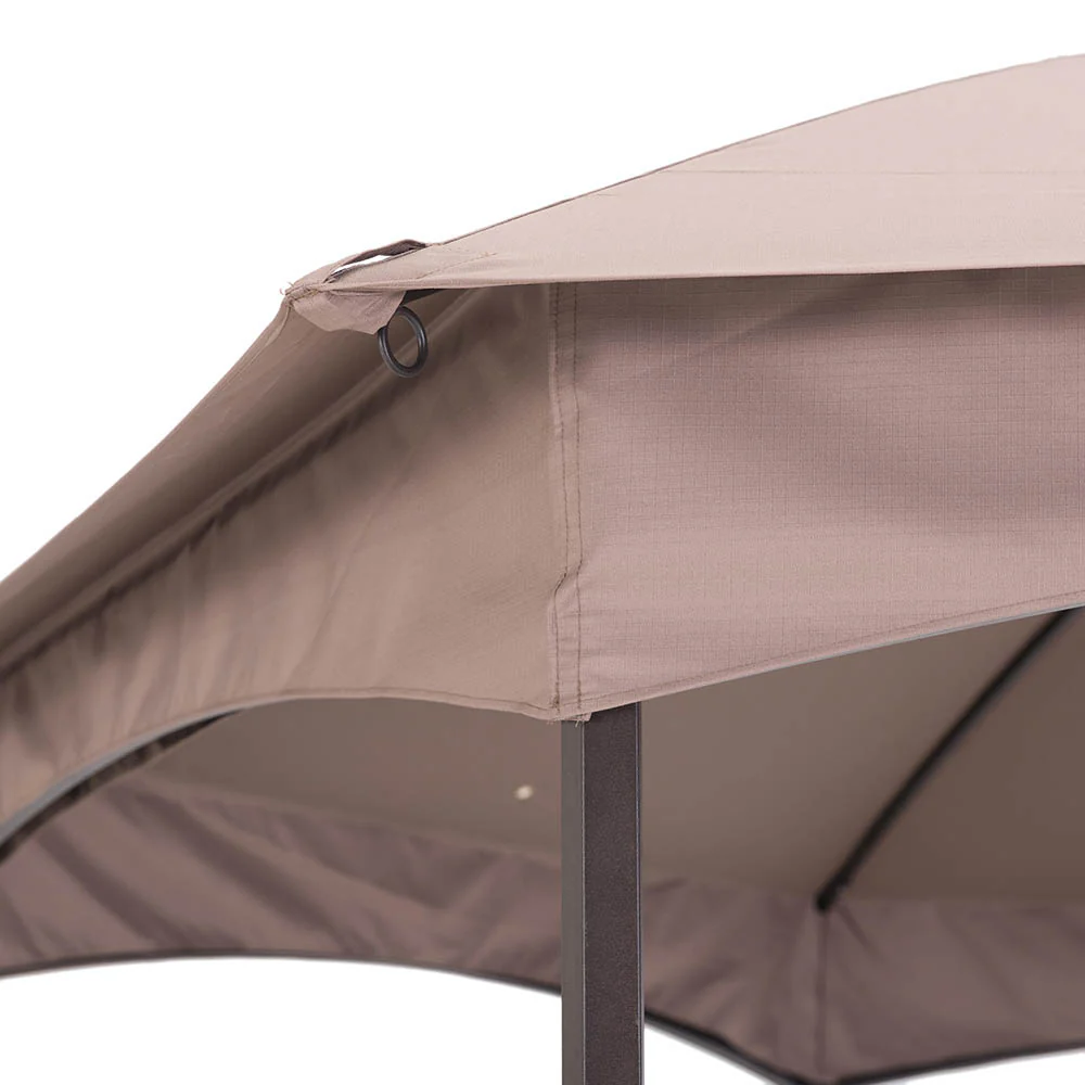 Solis Horizon Hexagonal Soft-Top Gazebo 11' x 13' - Chestnut Brown - Image 4