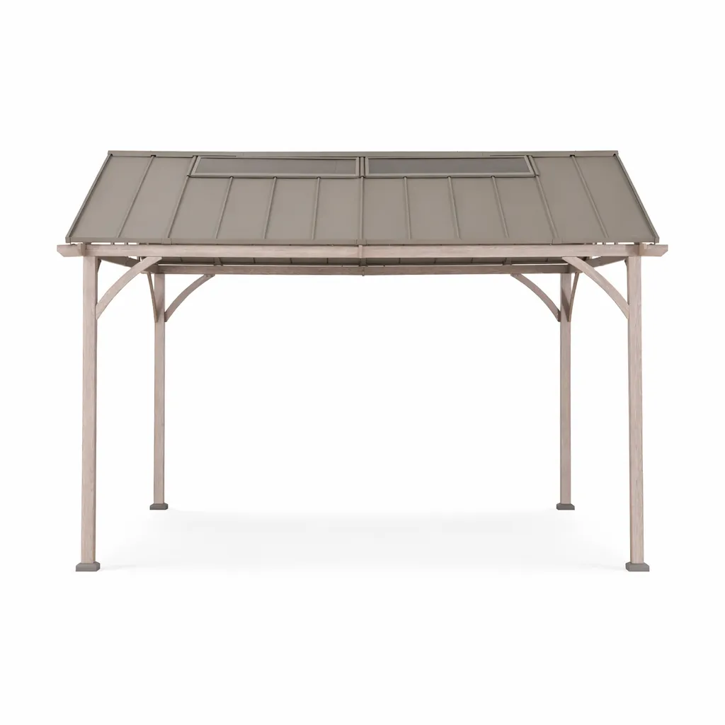 Extra-Tall Hardtop Gazebo 11' x 13' - Wood Finish - Image 11