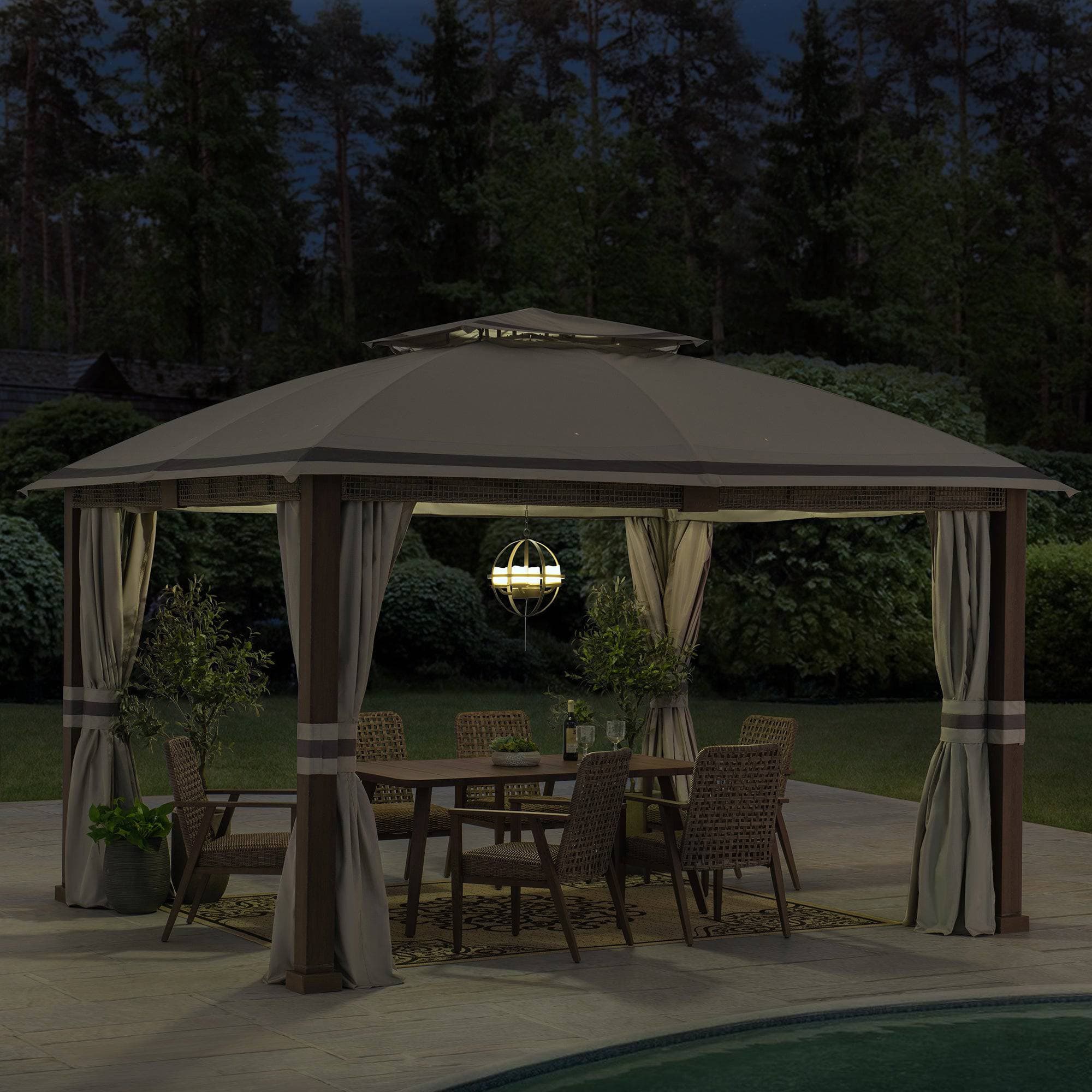Double-Tier Premium Soft-Top Gazebo 11' x 13' - Dove Gray - Image 15