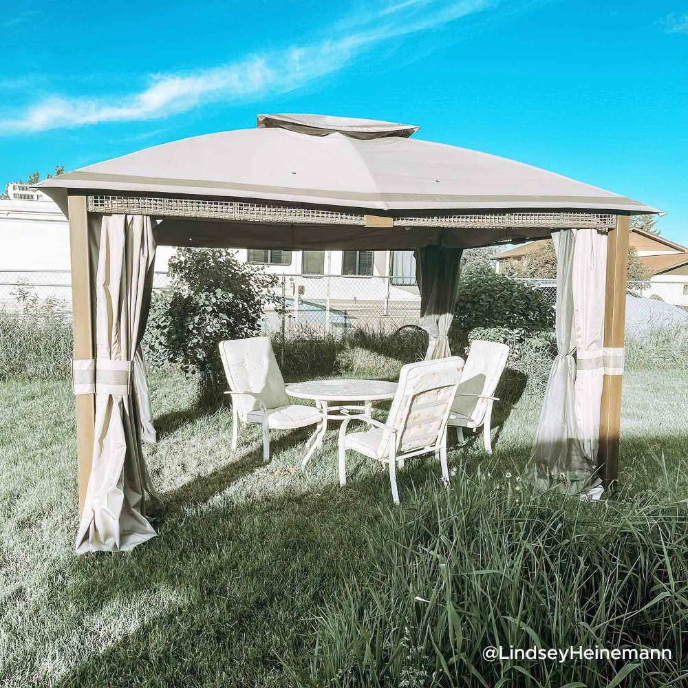 Double-Tier Premium Soft-Top Gazebo 11' x 13' - Dove Gray - Image 2