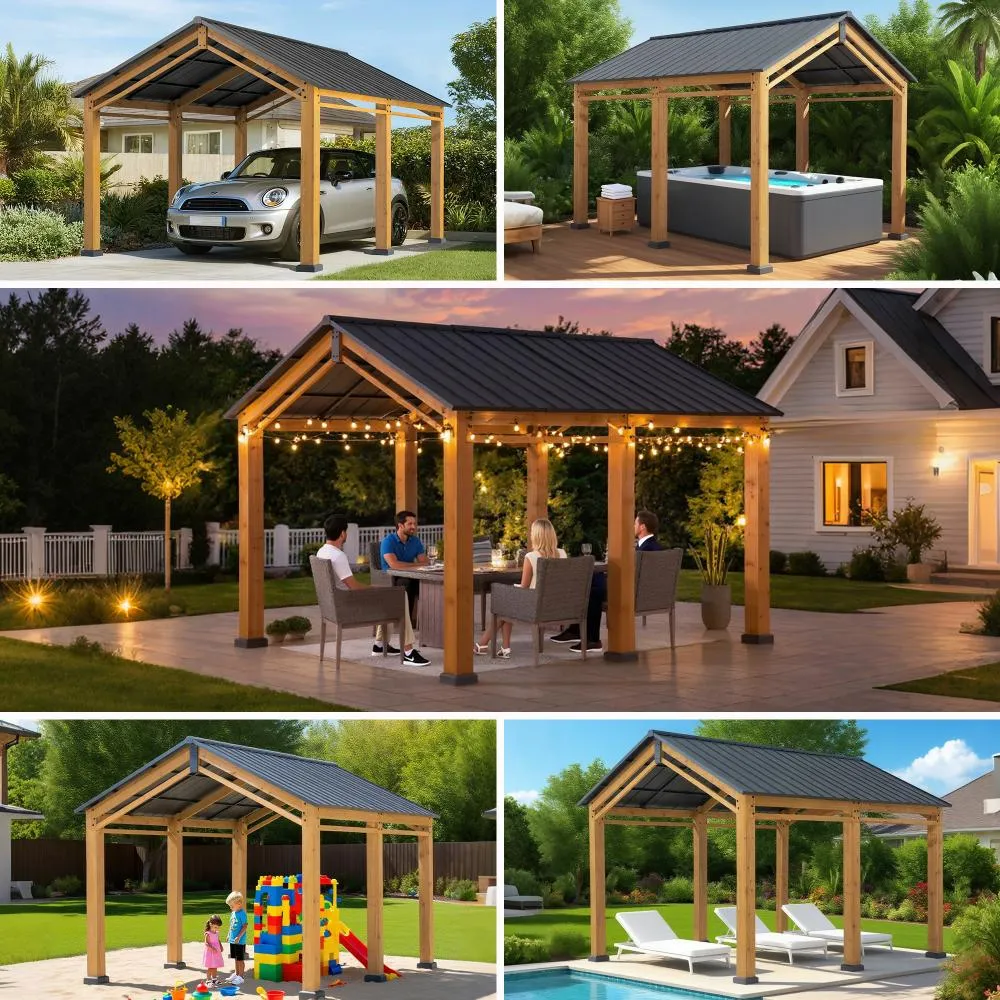 Timberland Compact Wood Carport, 11x13 - Image 13