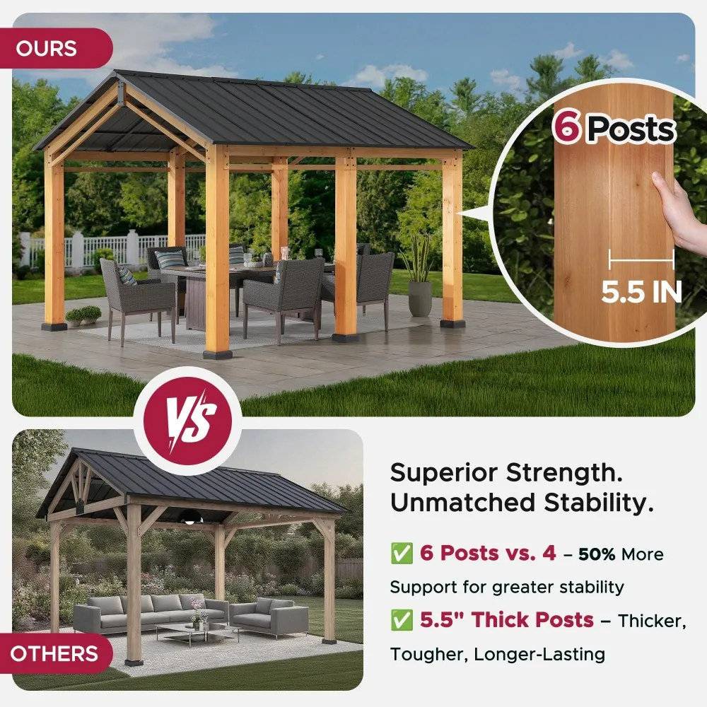 Timberland Compact Wood Carport, 11x13 - Image 4