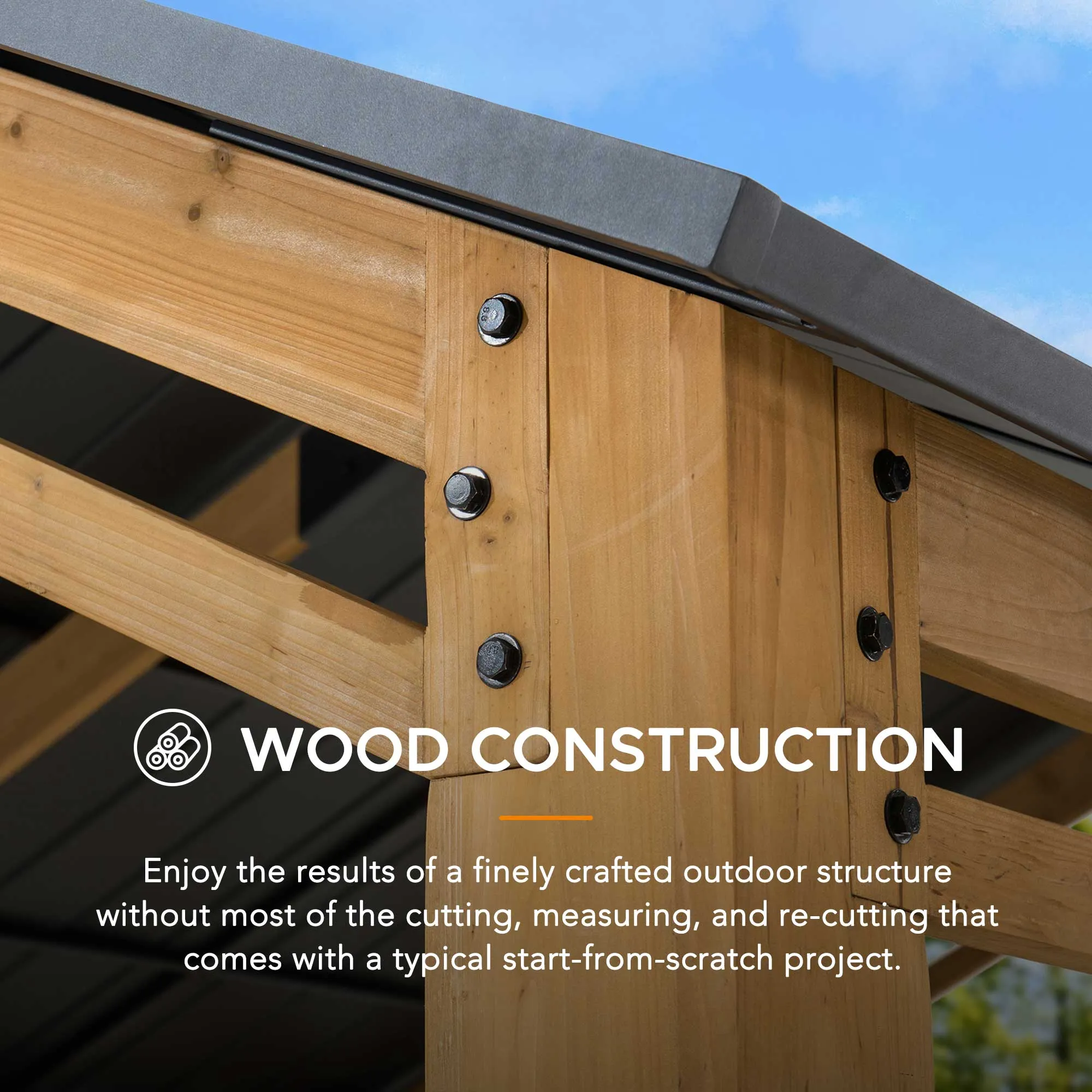 Timberland Compact Wood Carport, 11x13 - Image 8