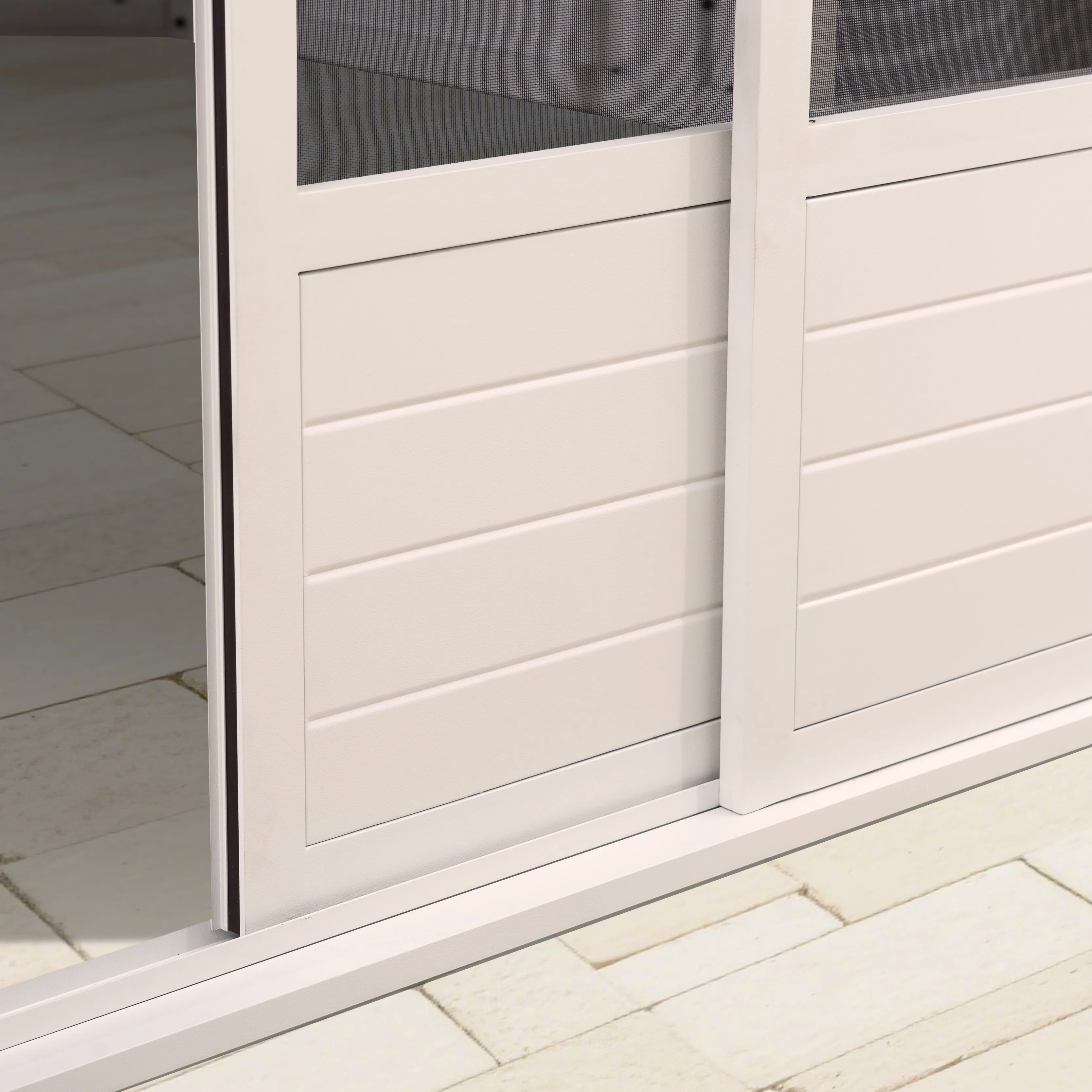 SUNJOY 12 ft. x 16 ft. Cape Blue Hardtop Screenhouse - White/Tan - Image 15