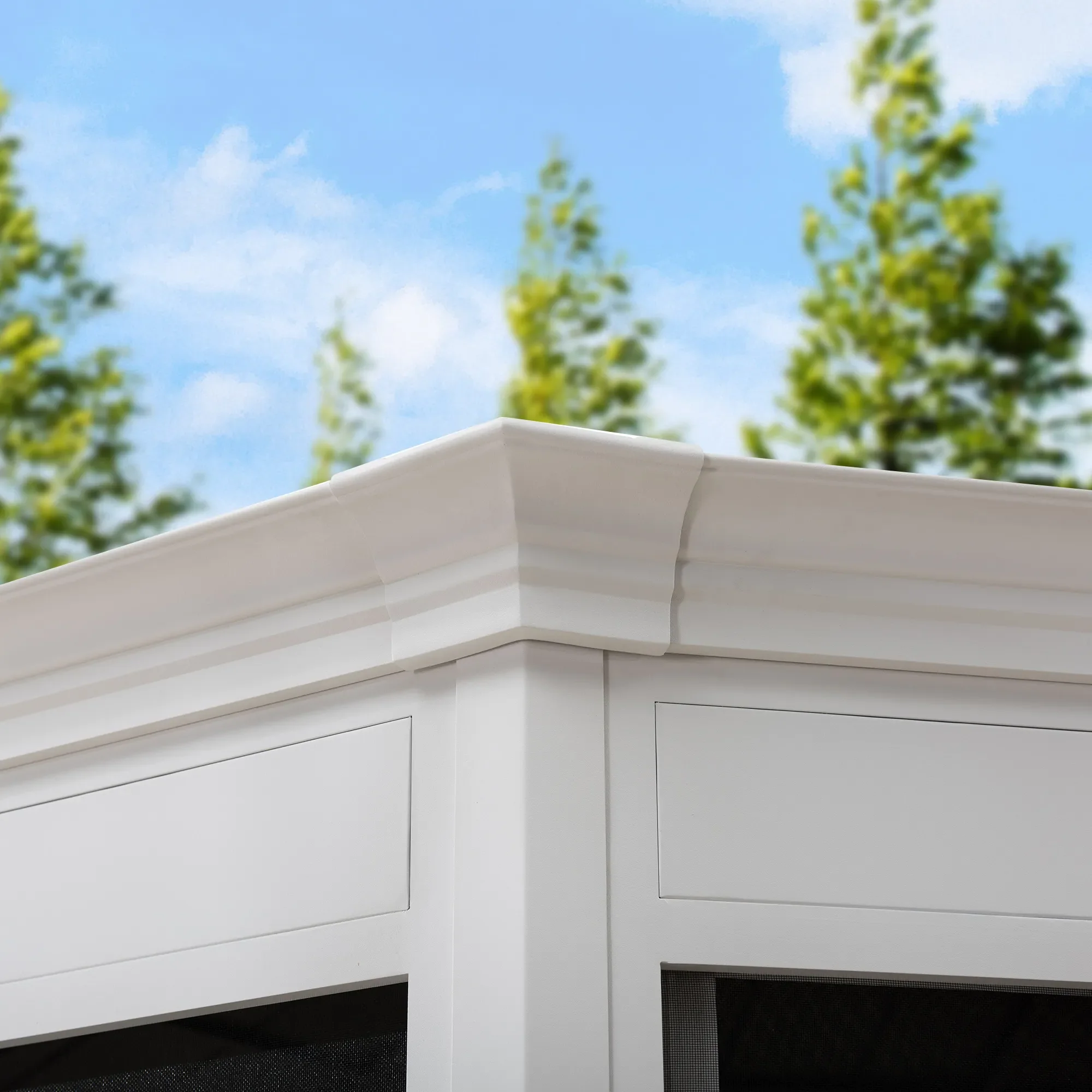 SUNJOY 12 ft. x 16 ft. Cape Blue Hardtop Screenhouse - White/Tan - Image 5