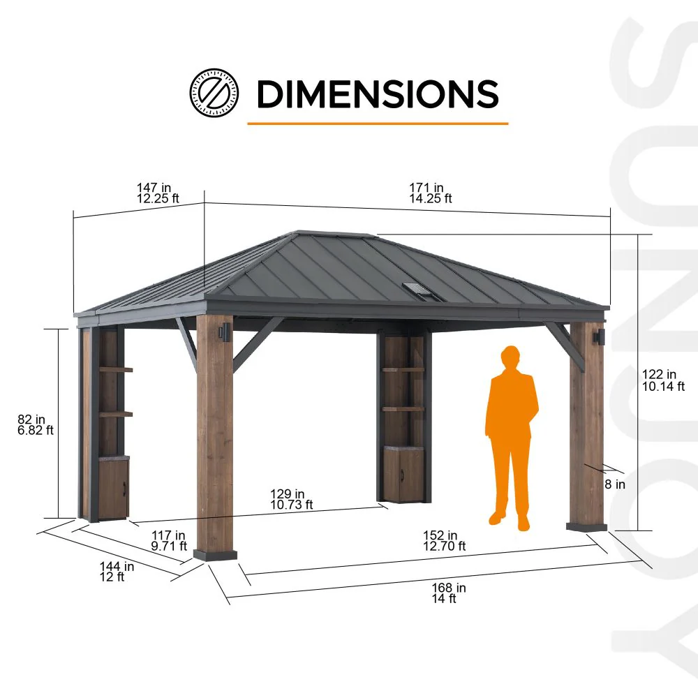 Solaria Smart Tech Hardtop Gazebo, 12x14 - Image 3