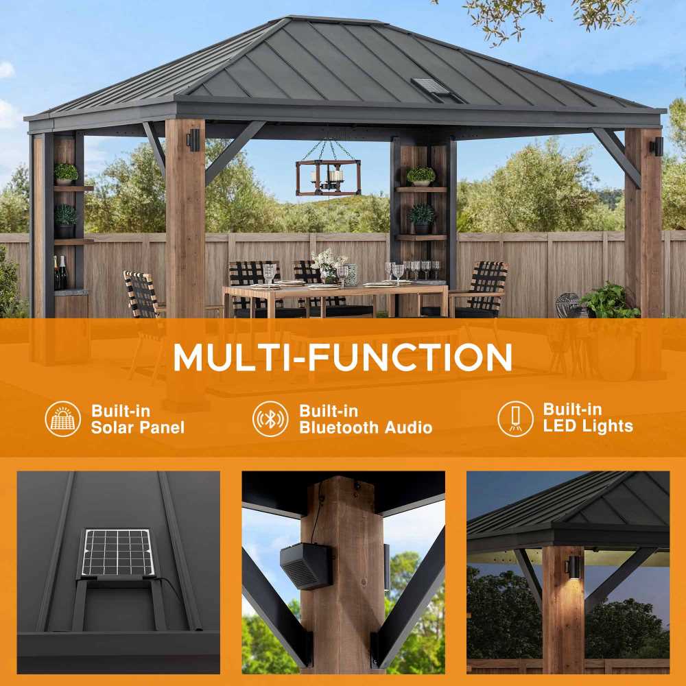 Solaria Smart Tech Hardtop Gazebo, 12x14 - Image 4