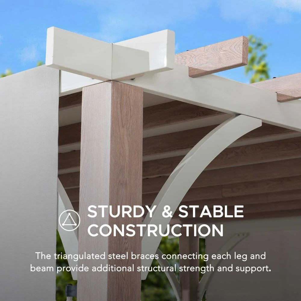 Palladio 12x14 Lounging Pergola - Matte Carbon & Chalk Grey - Image 7