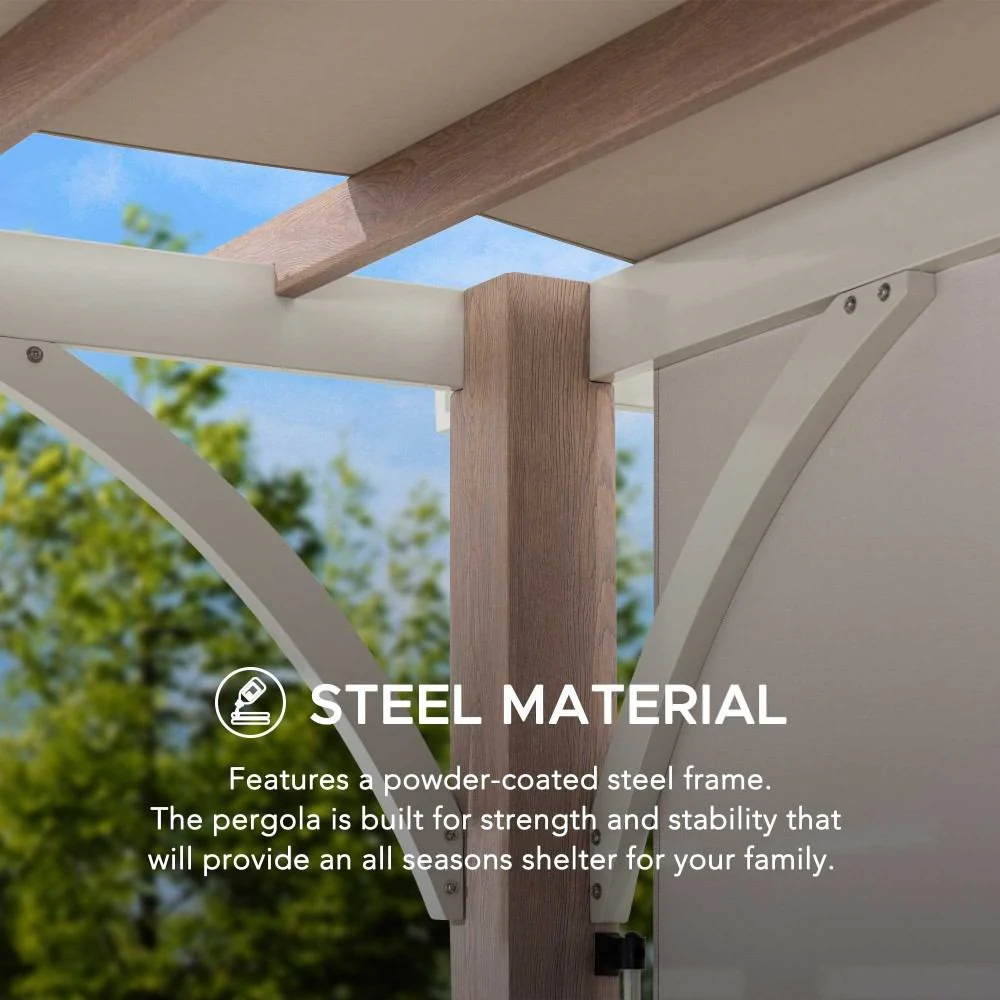 Palladio 12x14 Lounging Pergola - Matte Carbon & Chalk Grey - Image 8