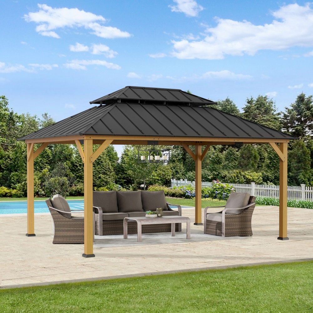 Hampton Double-Roof Cedar Gazebo, 12x16 - Image 10
