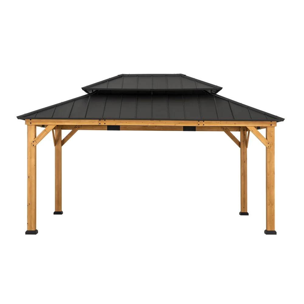 Hampton Double-Roof Cedar Gazebo, 12x16 - Image 11