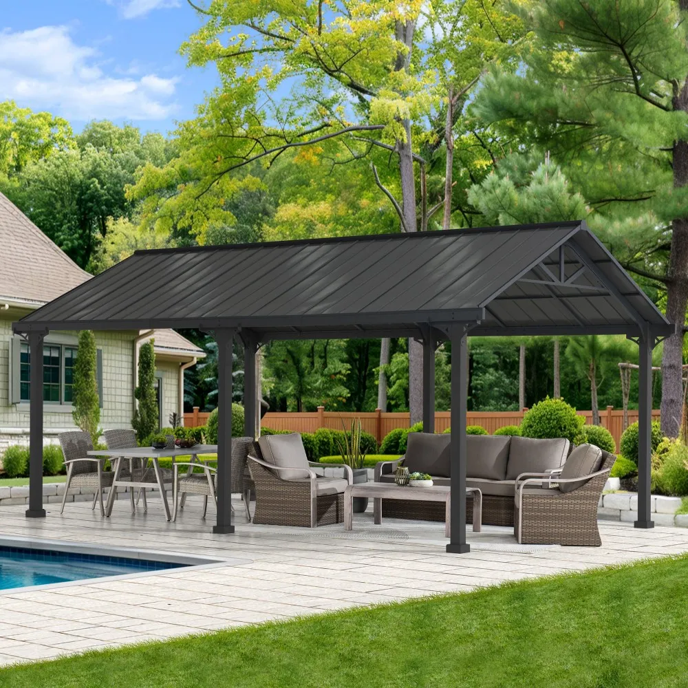 Armored Gable-Roof Steel Carport, 12x20 - Image 3