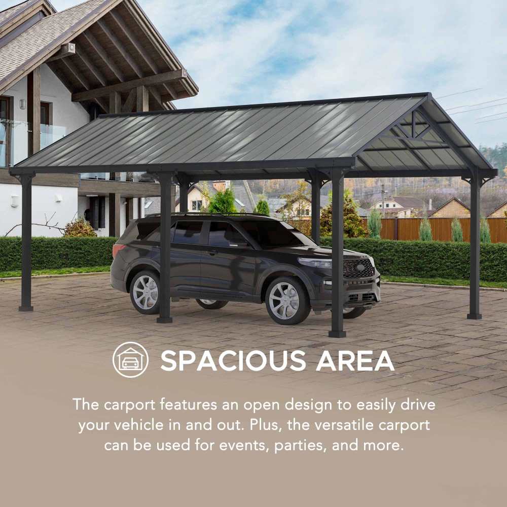 Armored Gable-Roof Steel Carport, 12x20 - Image 8