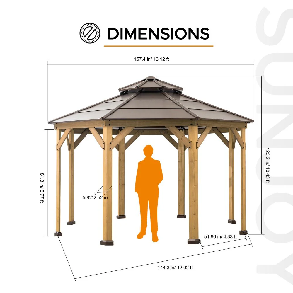 Valerie Octagon Cedar Gazebo, 13x13 - Image 3