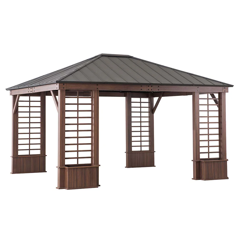Meridian Planter Gazebo 13' x 15' - Shadow Black - Image 13