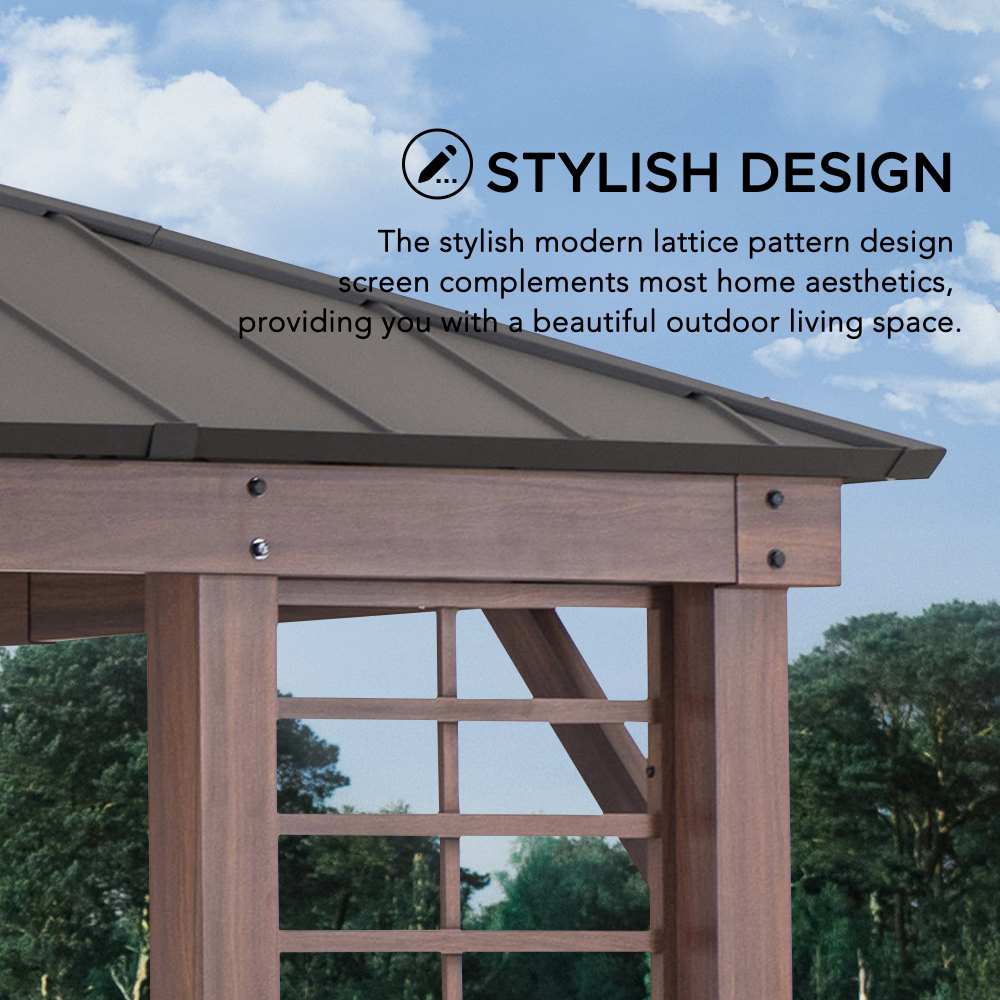 Meridian Planter Gazebo 13' x 15' - Shadow Black - Image 8