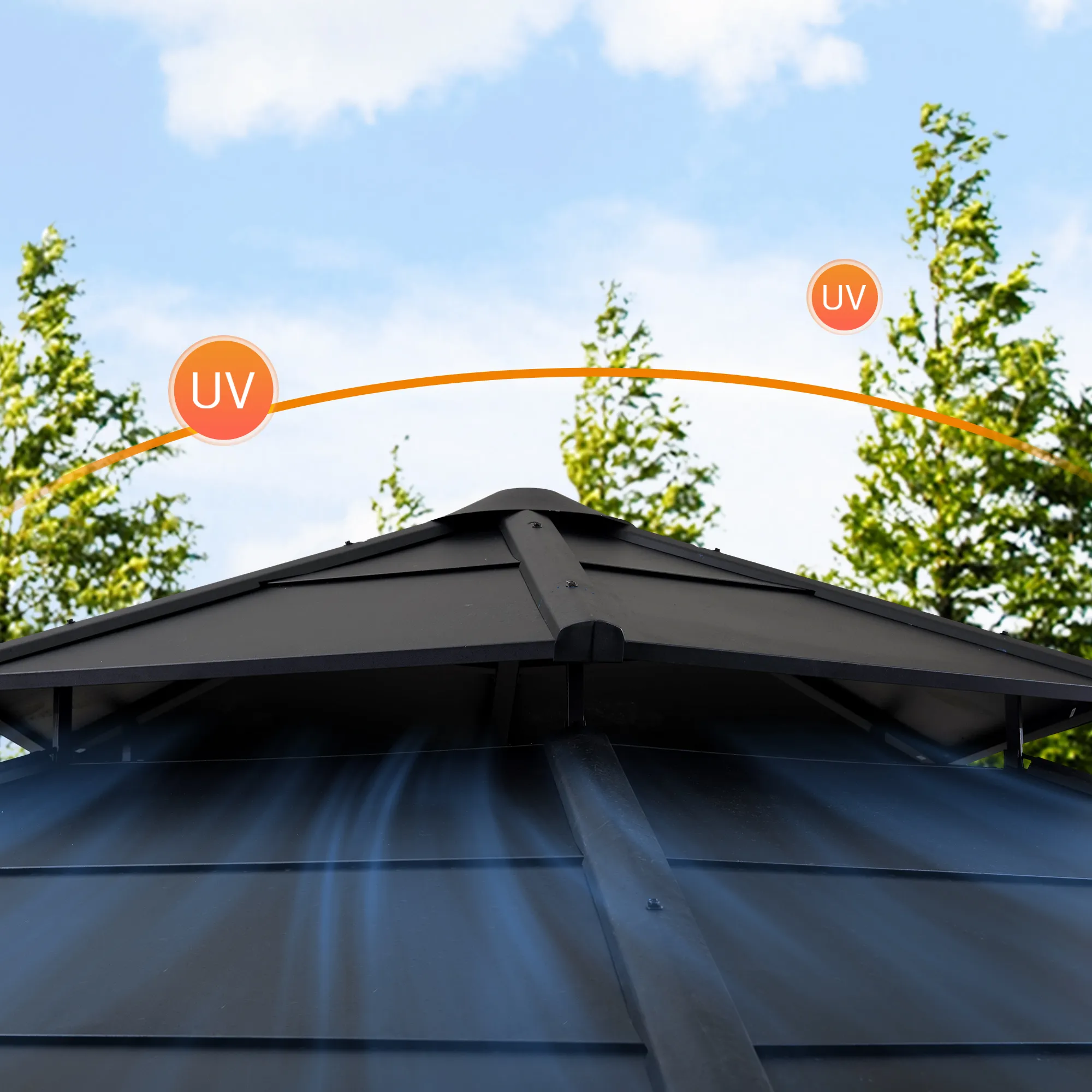 SUNJOY Ashland Hexagon Hardtop Gazebo - Image 5