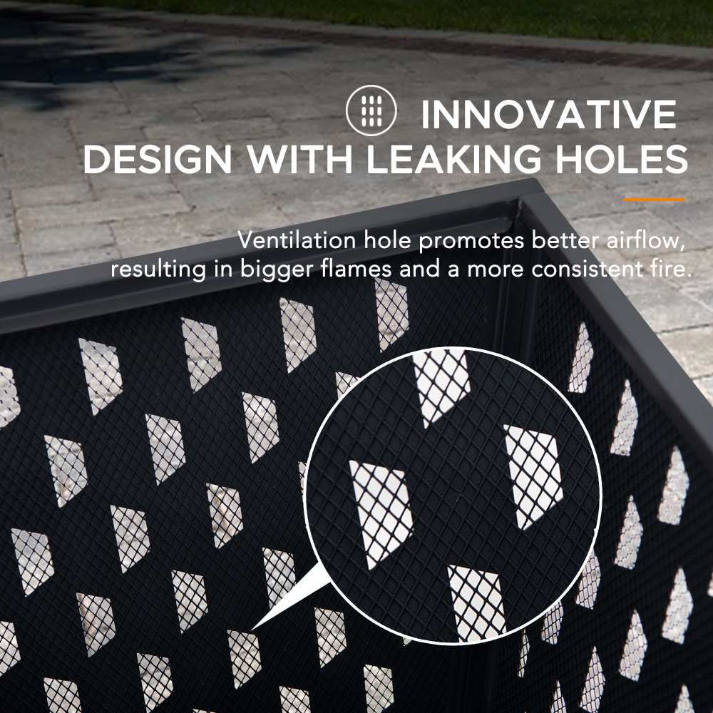 Compact Round Steel Wood Burning Fire Pit 18" - Image 7
