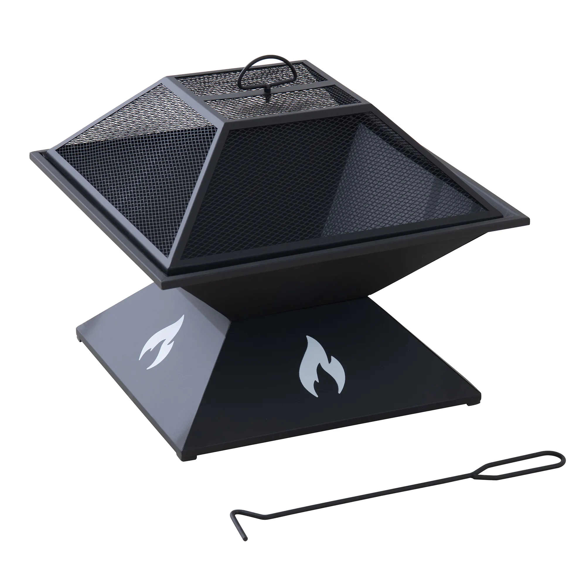 Compact Square Steel Fire Pit 20" - Image 11