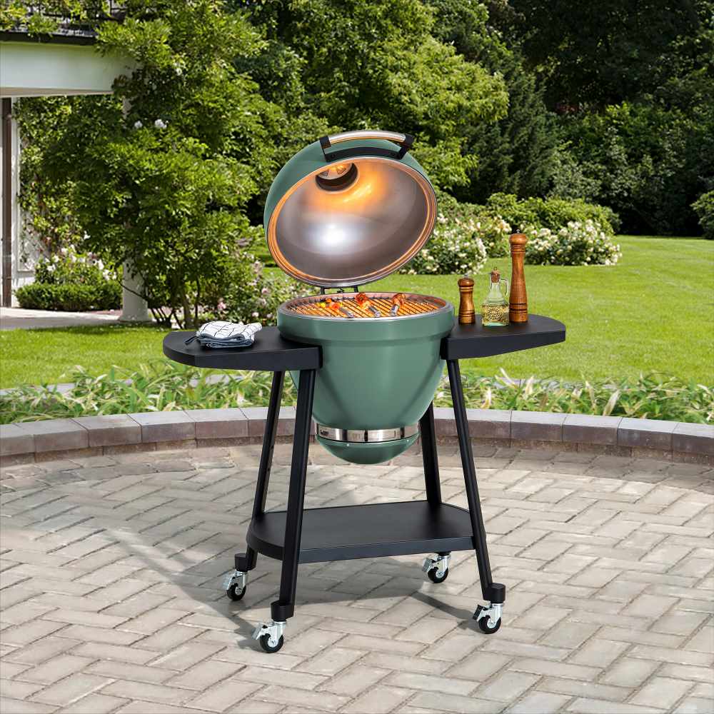 Pinnacle Egg-Shaped Charcoal Grill & Smoker 20" - Forest Green
