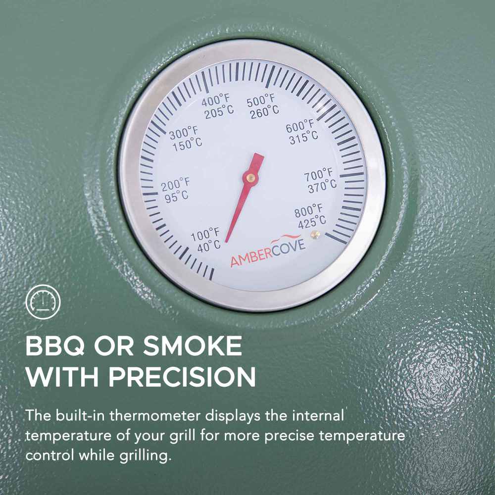 Pinnacle Egg-Shaped Charcoal Grill & Smoker 20" - Forest Green - Image 5