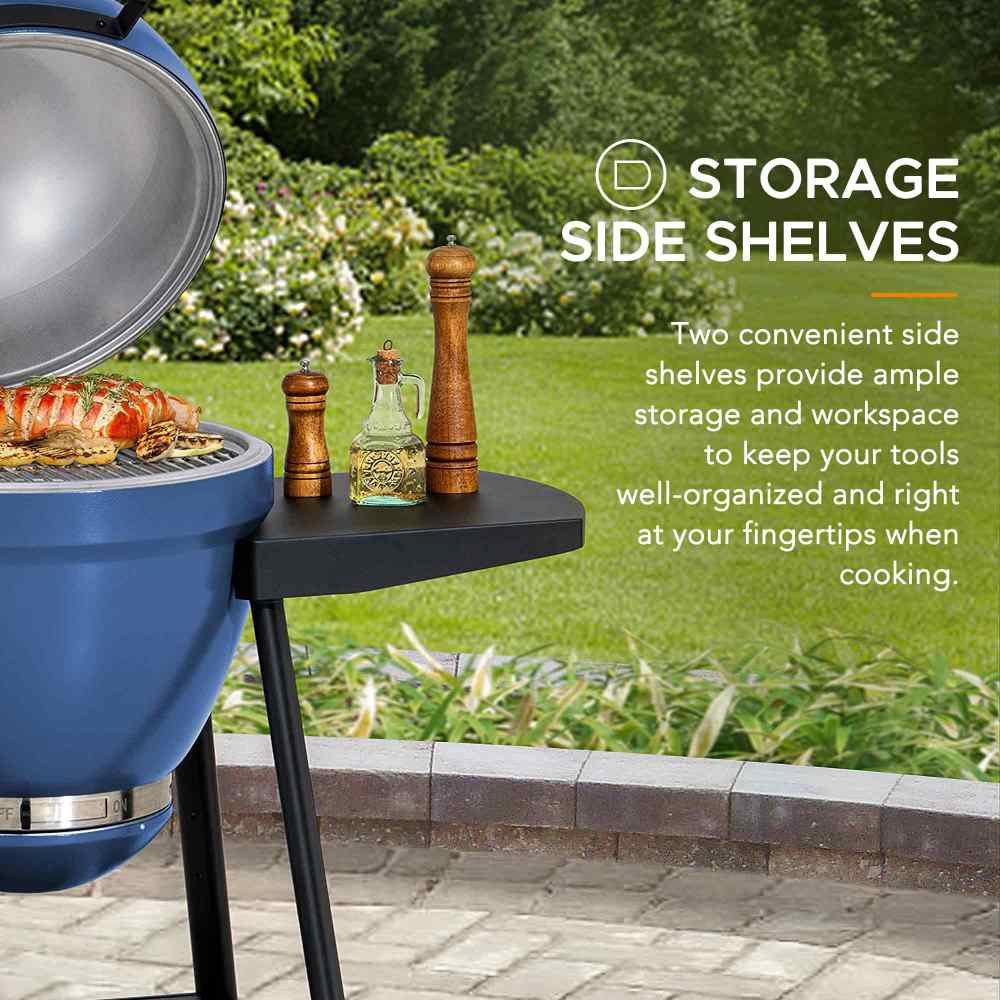 Pinnacle Egg-Shaped Charcoal Grill & Smoker 20" - Deep Navy - Image 7