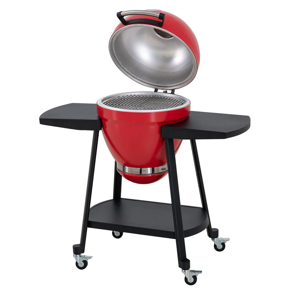 Egg-Shaped Charcoal Grill Smoker 20" - Fire Engine Red - Image 12