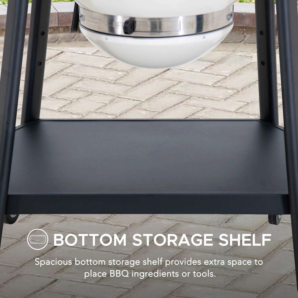 Pinnacle Egg-Shaped Charcoal Grill & Smoker 20" - Alabaster White - Image 9